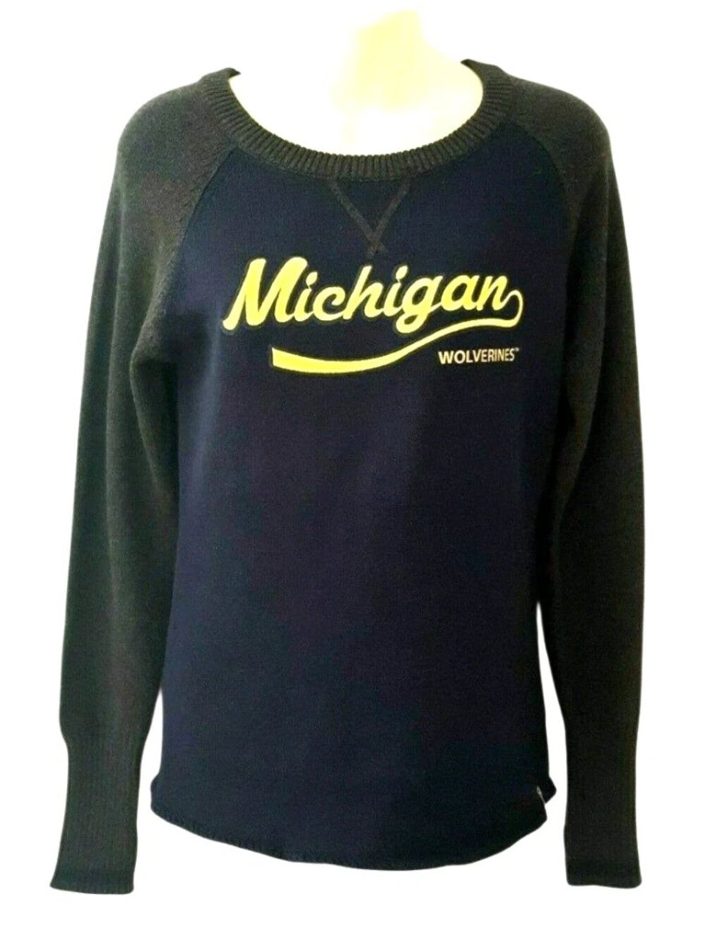 Michigan Wolverines Womens Sweater Size XS Crewneck Apres Ski Thumb Holes New